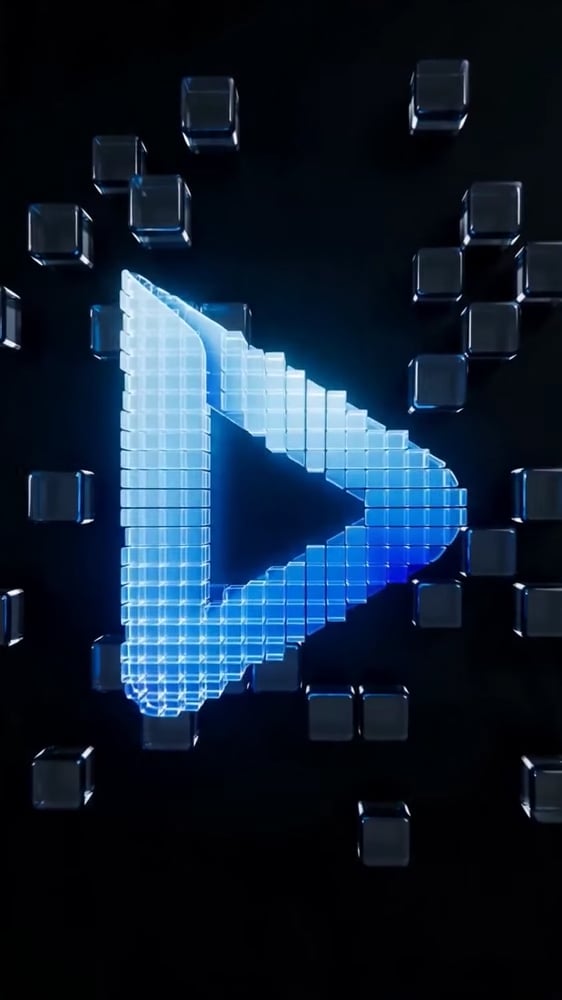 Glass Pixel Logo Reveal